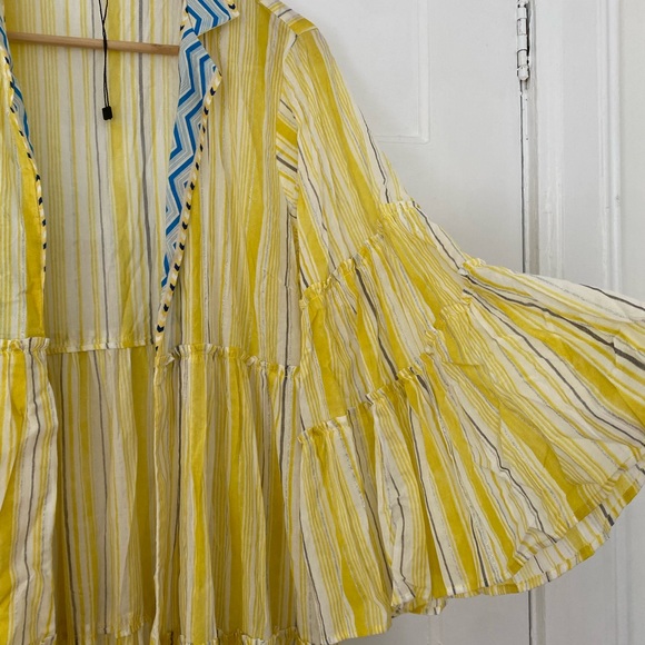 Cotton boho tiered duster coverup made in India - Picture 4 of 9